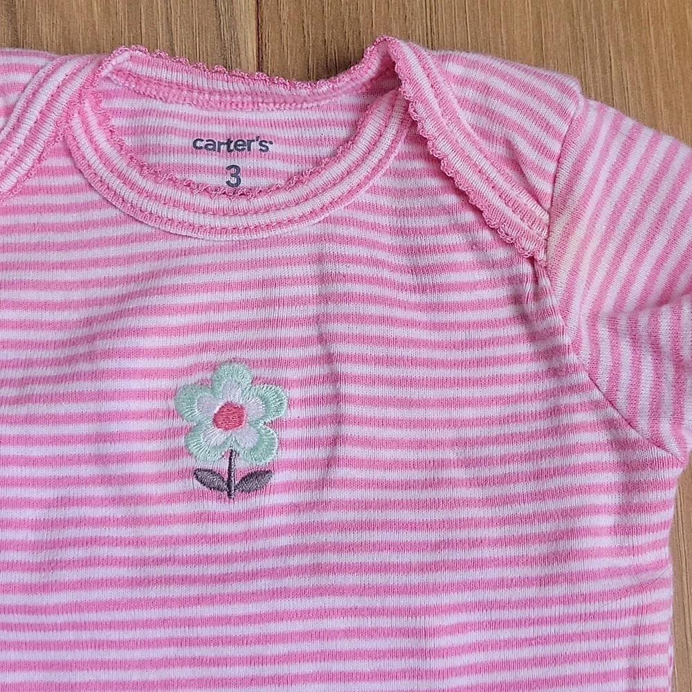 *3/$15* Carter's 3M Baby Girl Short Sleeve Bodysuits 4pcs